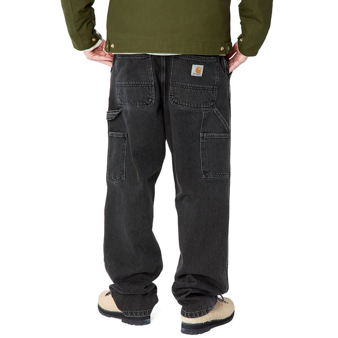 Carhartt WIP Double Knee Pant in Black Stone Washed