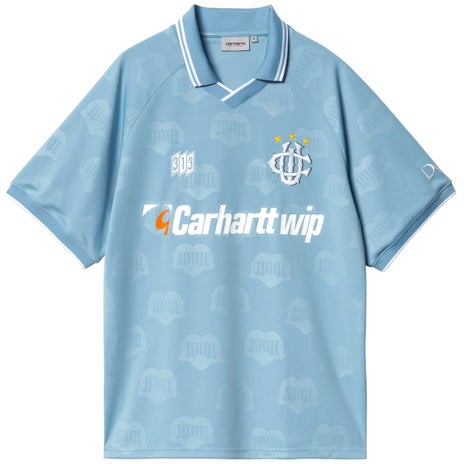 Carhartt WIP Hartts Football Tee in Heart Train Jacquard/Bluebird