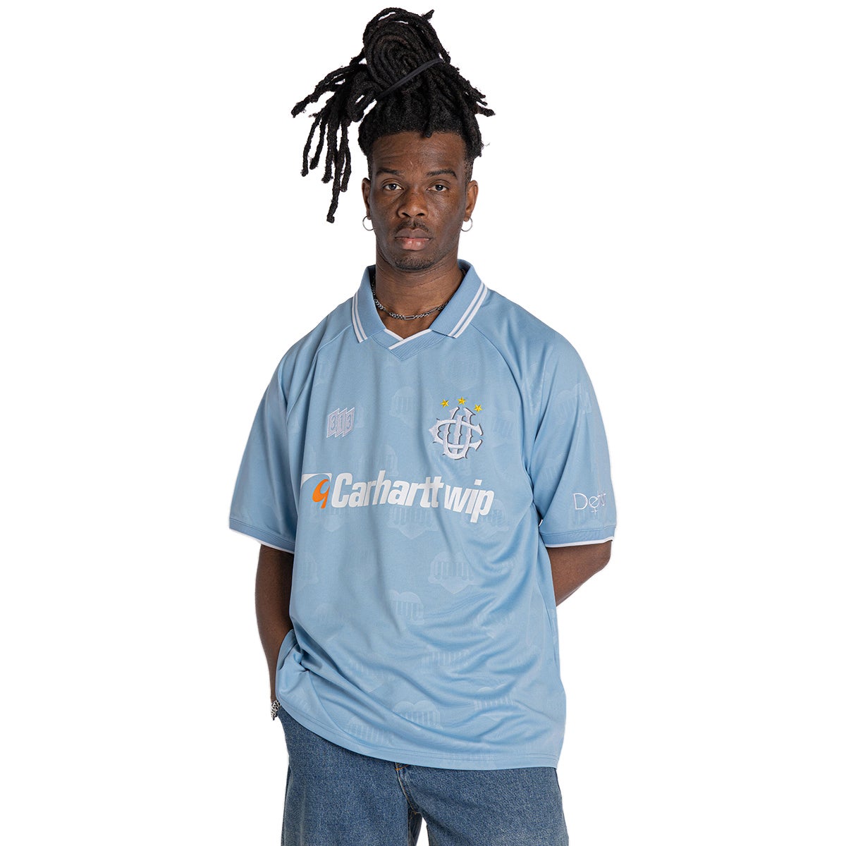 ウェア Carhartt WIP S/S HARTS FOOTBALL BLUEBIRD Carhartt WIP S/S Hartt's Football Jersey Bluebird · IO34625