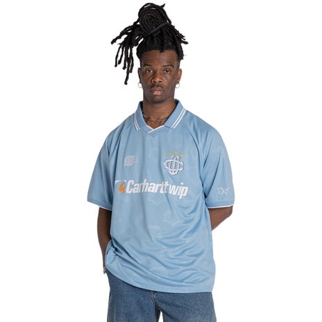 Carhartt WIP Hartts Football Tee in Heart Train Jacquard/Bluebird