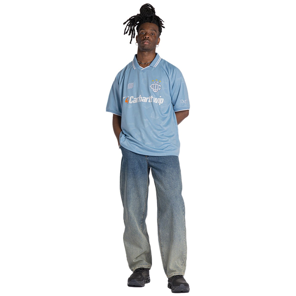 ウェア Carhartt WIP S/S HARTS FOOTBALL BLUEBIRD Carhartt WIP S/S Hartt's Football Jersey Bluebird · IO34625