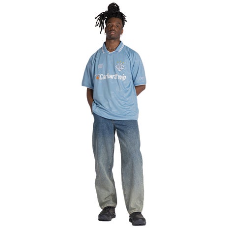 Carhartt WIP Hartts Football Tee in Heart Train Jacquard/Bluebird