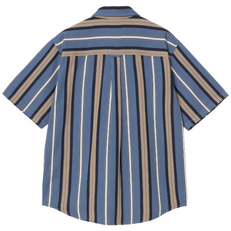 Carhartt WIP S/S Jarrell Shirt in Jarrell Stripe/Blue Iris/Wax
