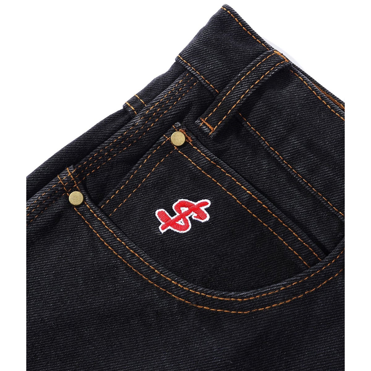 Cash Only Logo Baggy Denim Jeans in Washed Black | Boardertown