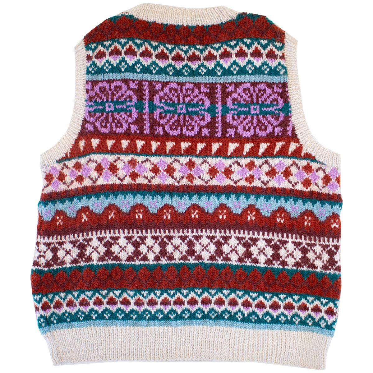 Checks Fair Isle Hand Knit Vest in 