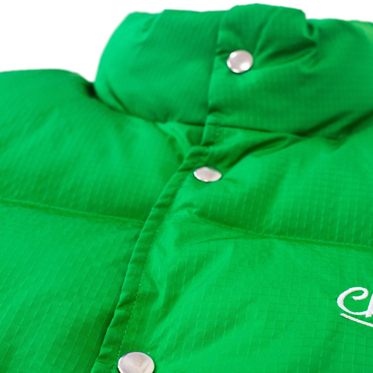 Checks Nylon Down Vest in Green 