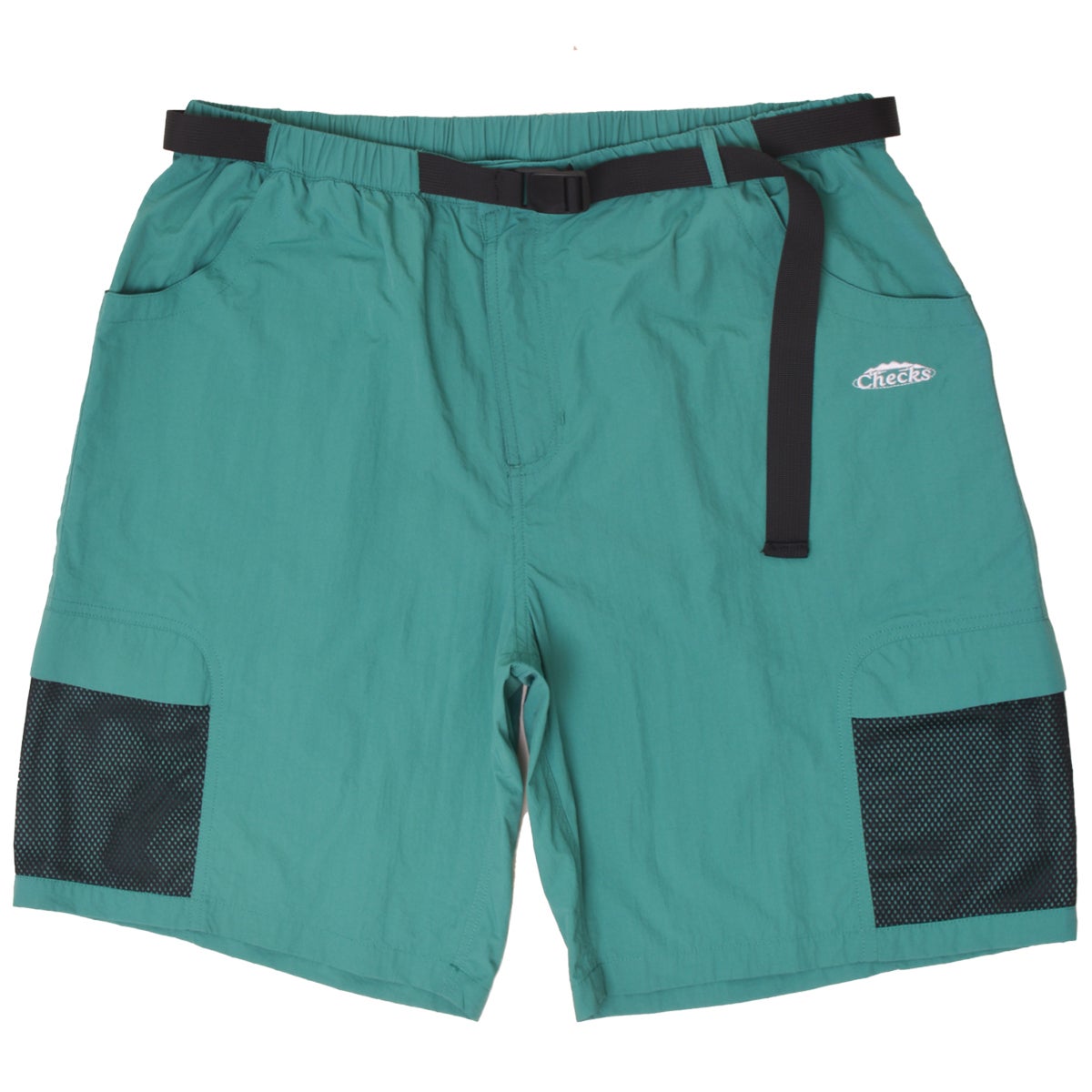 Checks Washer Climbing Shorts in Teal Boardertown