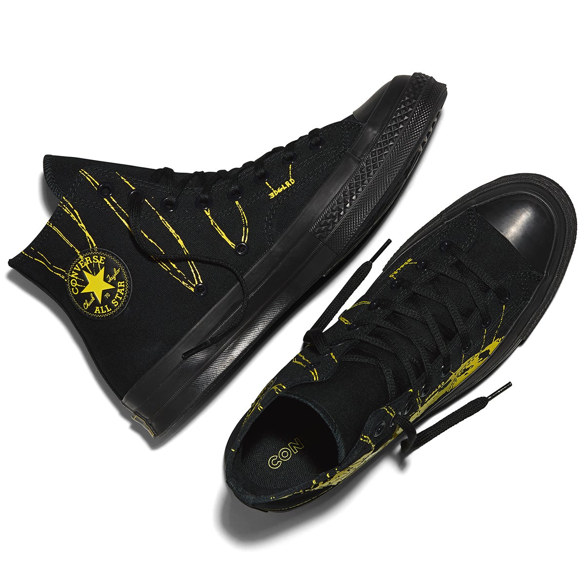 Converse X EDGLRD Chuck 70 Hi Shoe in Black/Yellow/Black | Boardertown