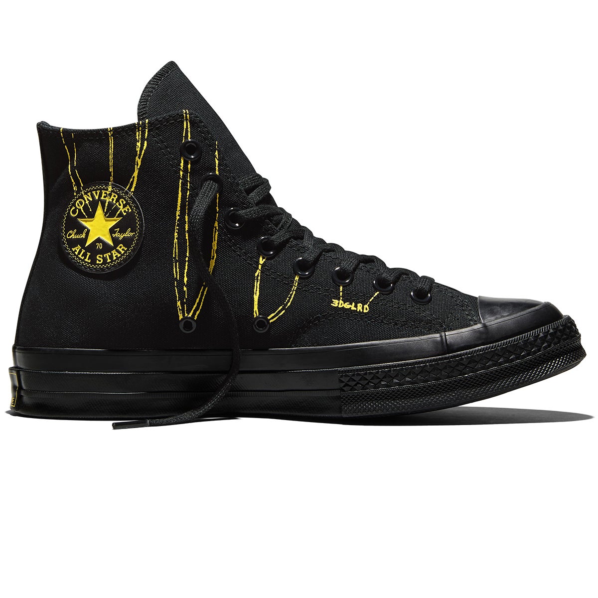 Converse X EDGLRD Chuck 70 Hi Shoe in Black/Yellow/Black | Boardertown