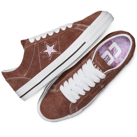 Converse x Quartersnacks One Star Pro Shoe in Dark Clove/White/Cherry