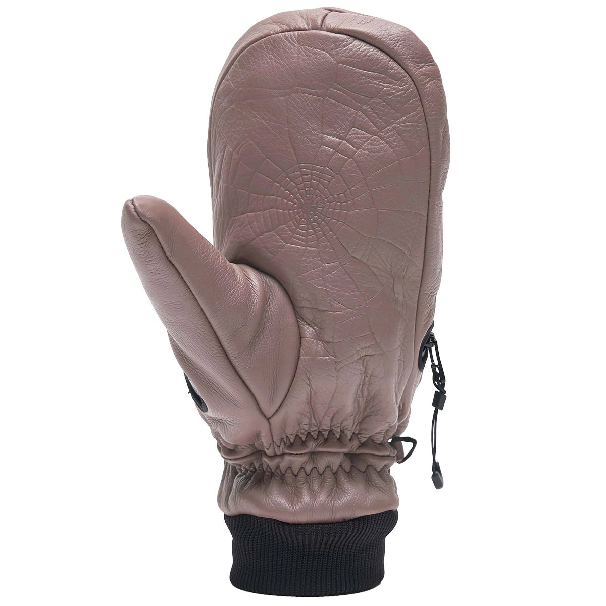 Deathgrip Ghoul Leather Mittens in Rose | Boardertown