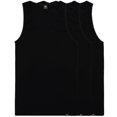 Dickies Basic Rib Singlet 3 Pack in Black