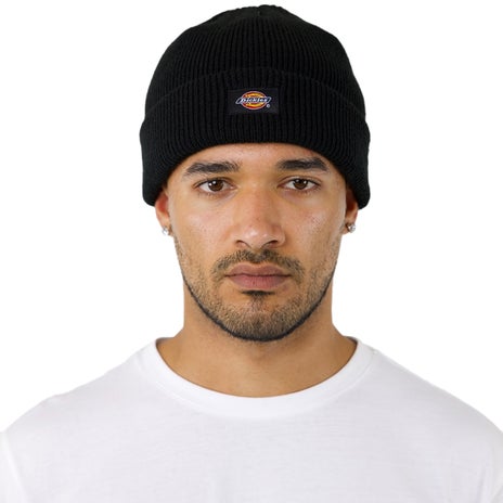 Dickies Classic Label Cuff Beanie in Black