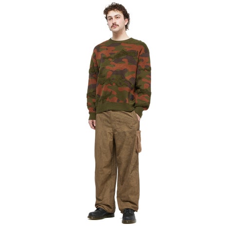 Dime Camo Chenille Knit in Woodland