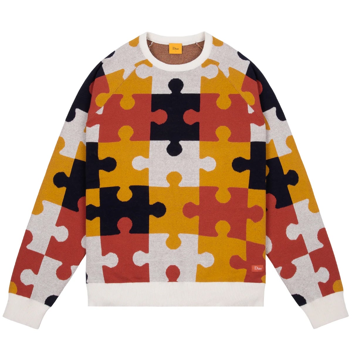 Dime Camo Puzzle Knit in Orange | Boardertown
