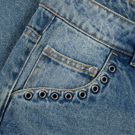 Dime Classic Relaxed Denim Pants in Sandblasted Indigo