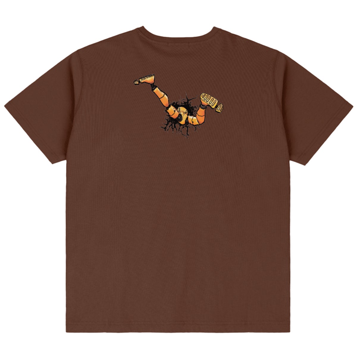 Dime Crashed T-Shirt in Dark Brown | Boardertown