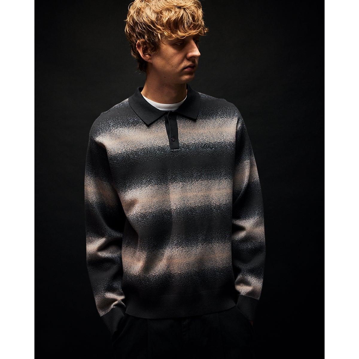 Dime Striped Rugby Knit in Charcoal Multi | Boardertown