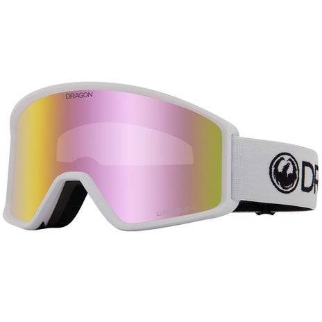 Dragon DXT Low Bridge Goggles in White/Pink Ion