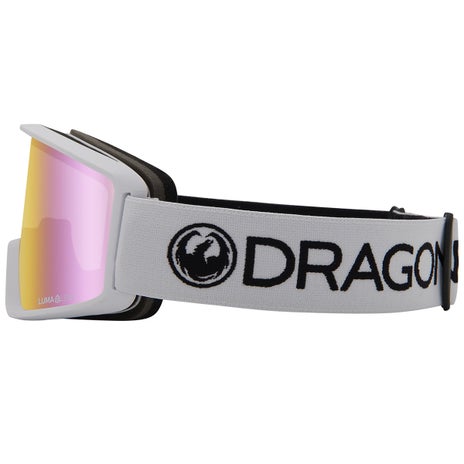 Dragon DXT Low Bridge Goggles in White/Pink Ion