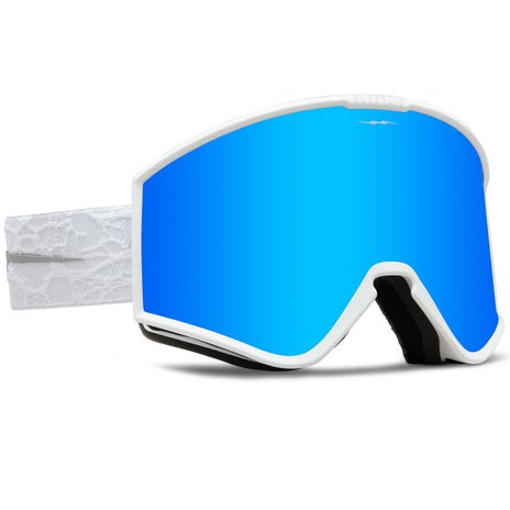 Electric Kleveland Goggles + Bonus Lens in Matte White Nuron/Blue Chrome