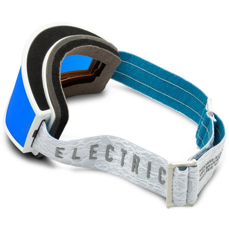 Electric Kleveland Goggles + Bonus Lens in Matte White Nuron/Blue Chrome