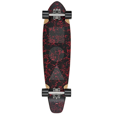 Globe The All-Time Longboard Skateboard in Red Marble Stack
