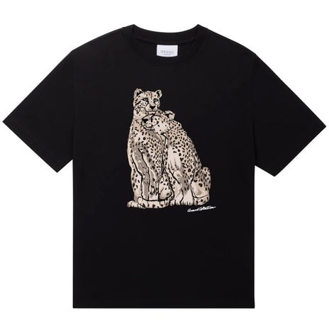 Grand Snow Leopard Tee in Black