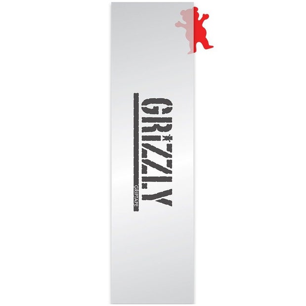 Grizzly Clear Stamp Skateboard Grip in Clear/Black