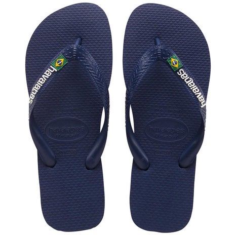 Havaianas Kids Brazil Logo Jandal in Navy