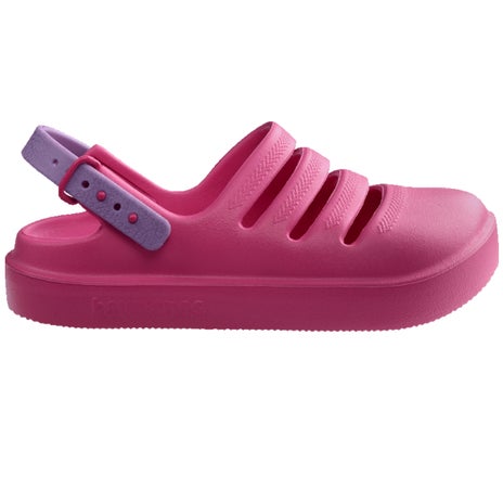 Havaianas Kids Clog Jandal in Pink Flux/Prisma Purple