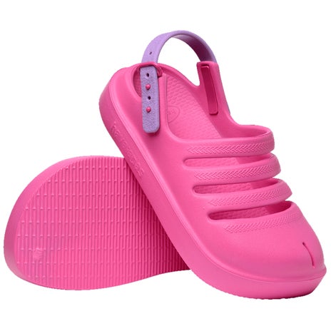 Havaianas Kids Clog Jandal in Pink Flux/Prisma Purple