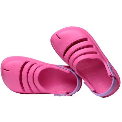 Havaianas Kids Clog Jandal in Pink Flux/Prisma Purple