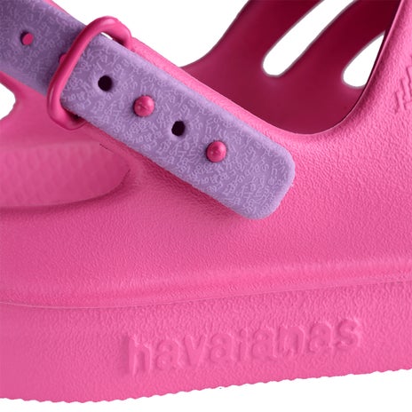 Havaianas Kids Clog Jandal in Pink Flux/Prisma Purple
