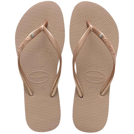 Havaianas Kids Slim Crystal SW II Jandal in Rose Gold