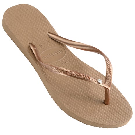 Havaianas Kids Slim Crystal SW II Jandal in Rose Gold