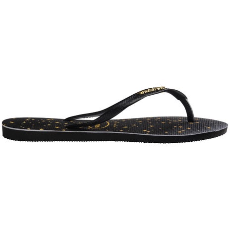 Havaianas Slim Metal Logo Galaxy Jandal in Black/Gold