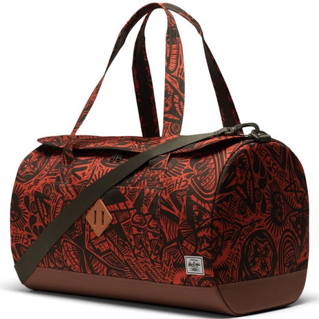 Herschel Thomas Campbell Heritage Duffle in Forest Night/Saddle Brown