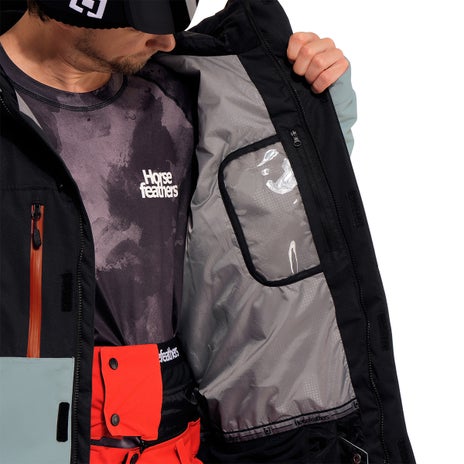 Horsefeathers Track Jacket in Black/Blue Haze