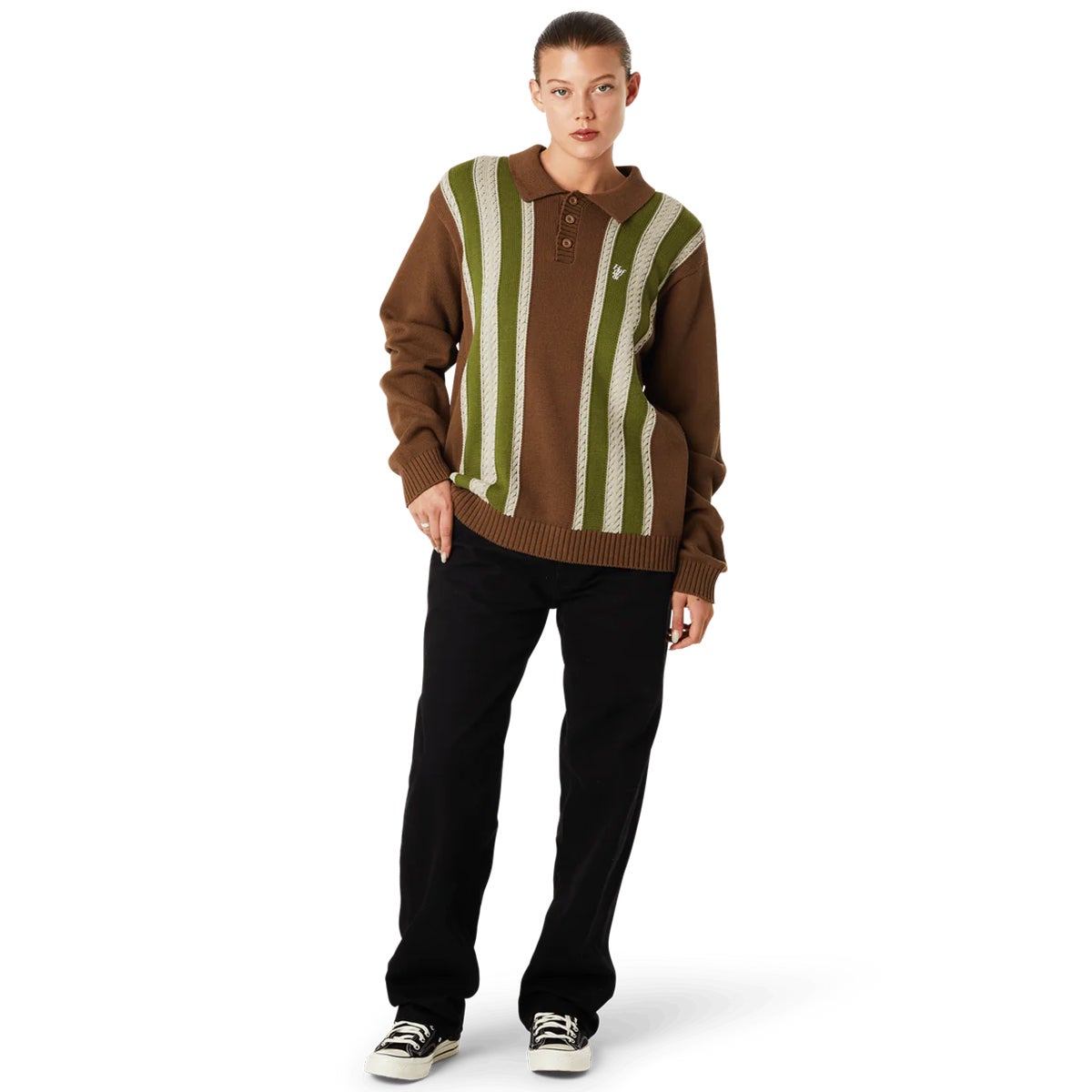 Huf Cambridge Sweater in Mud | Boardertown