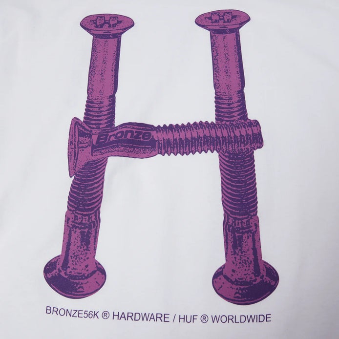 Huf X Bronze 56K H Bolts TT Tee in White