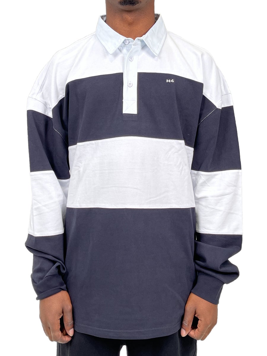 Huffer Grand Rugby Polo in Navy 