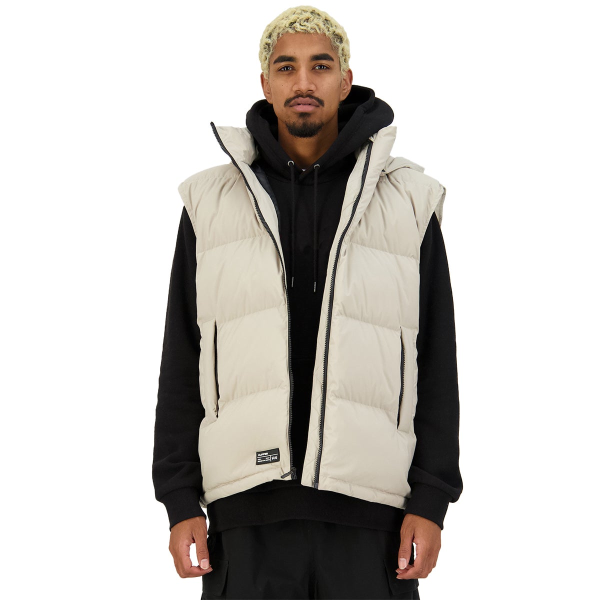 Huffer Mens Block Down Vest in Brown 