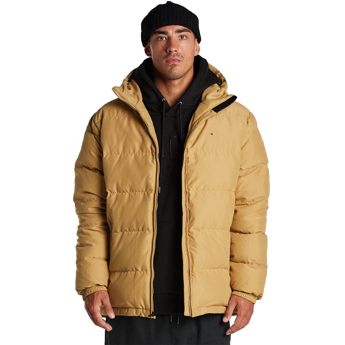 Huffer Mens Classic Down Jacket in Brown Boardertown