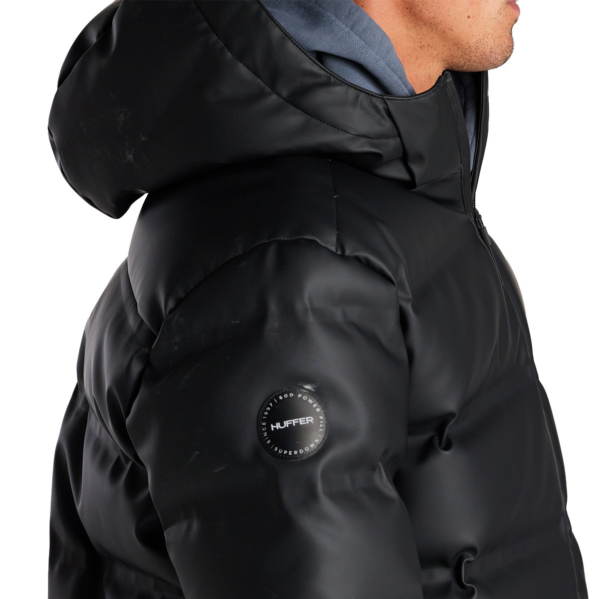 Huffer Mens Superdown Jacket in Black 