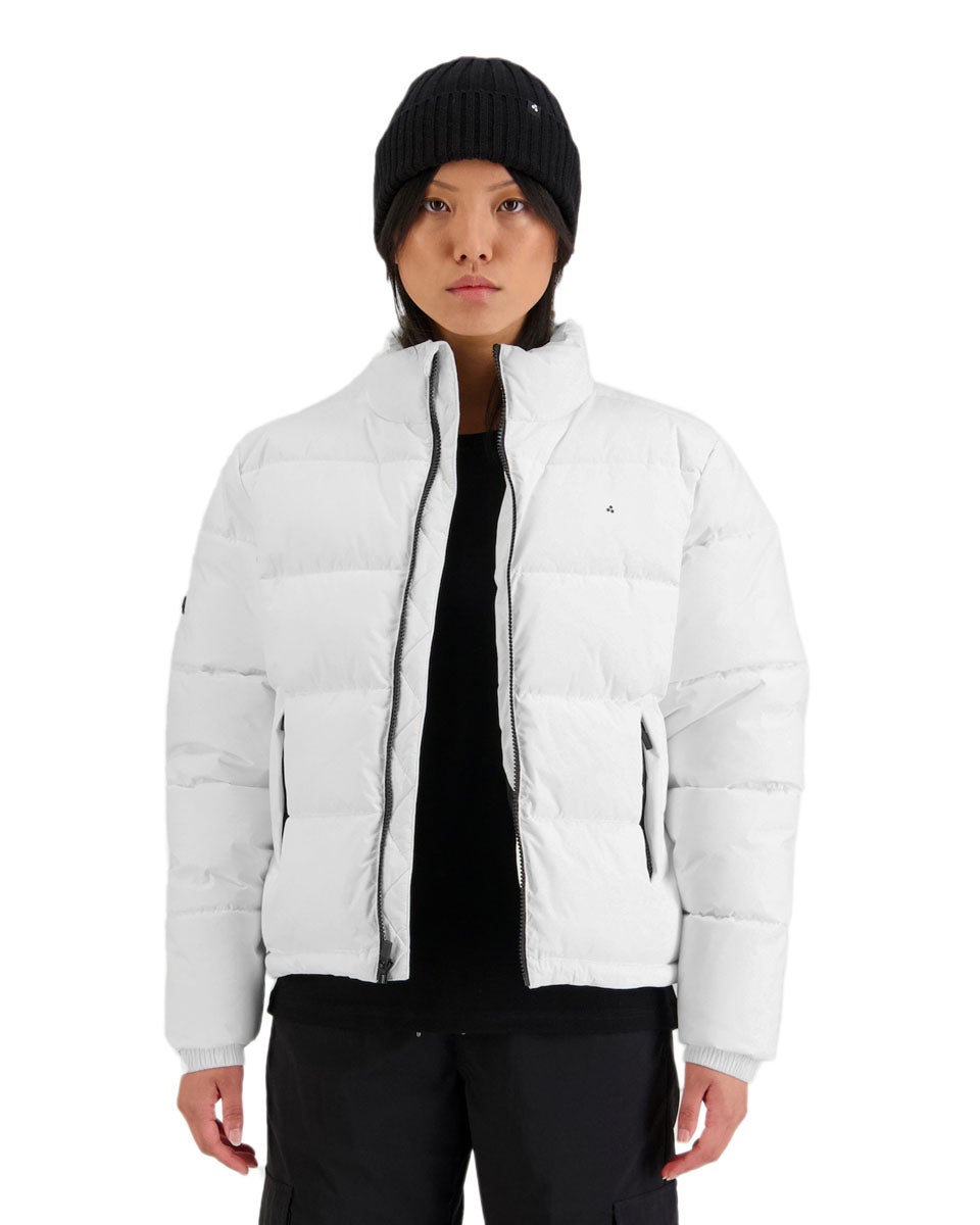 Huffer Wmns Track Puffer Jacket in White Boardertown