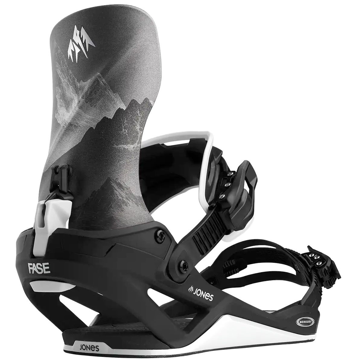 Jones Mercury FASE Snowboard Bindings 2027 in MTN Black/Silver