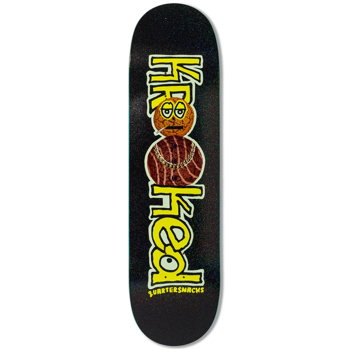 Krooked X Quarter Snacks Snackman Skateboard Deck in Black
