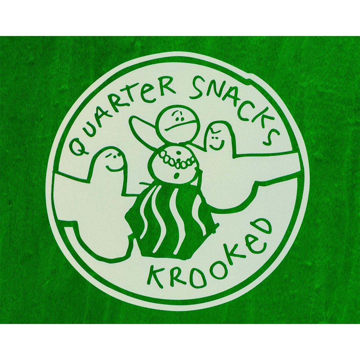 Krooked X Quarter Snacks Snackman Skateboard Deck in Black