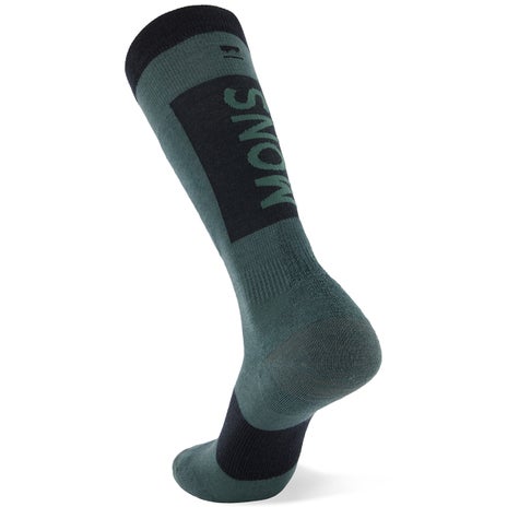 Mons Royale Atlas Merino Snow Sock in Burnt Sage/Black